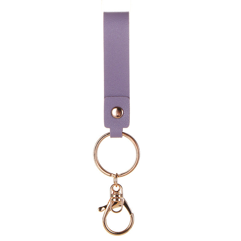 Wholesale Leather Keychain Hand Strap Cute Minimalist Business Gift Wedding Favor Black Car Key Accessory