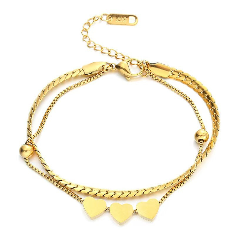 Wholesale Titanium Steel Gold Plated Star Love Bracelet - Women' s Fashion Jewelry Gift for Travel