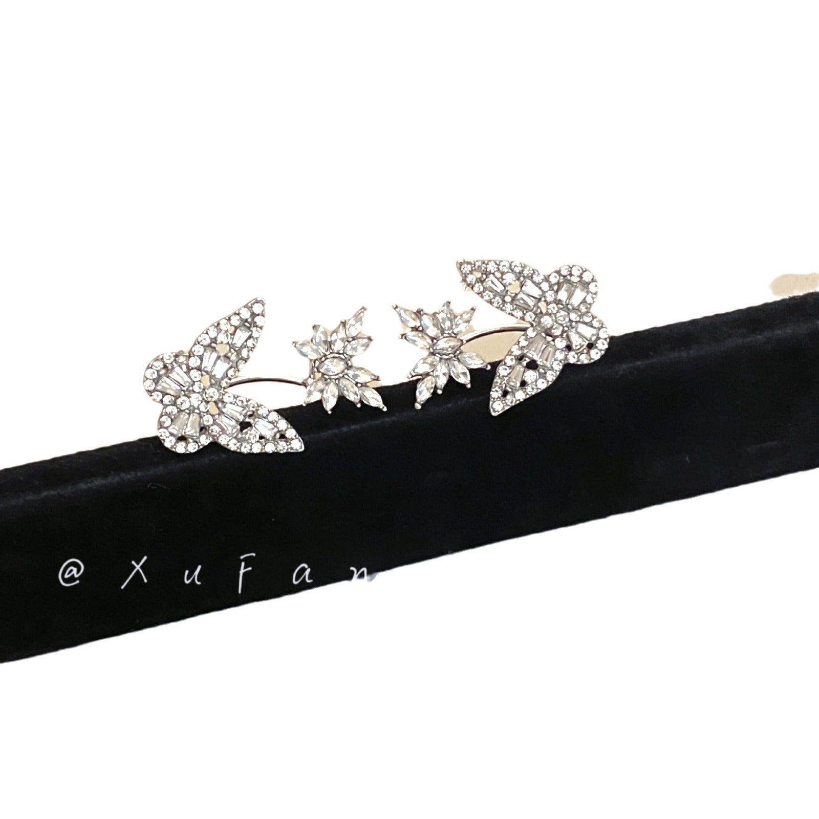 Wholesale Super Fairy Zircon Butterfly Ear Clip Earrings