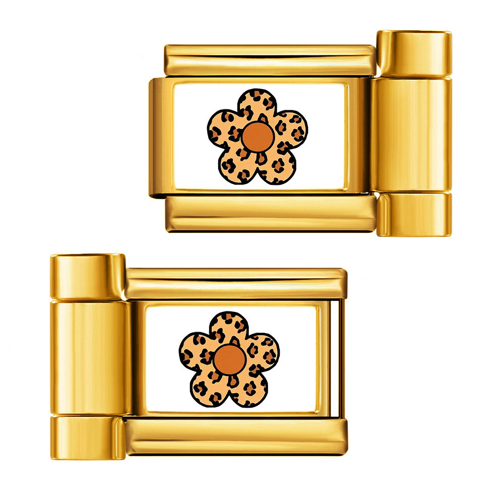 Wholesale Stainless Steel Electroplated Flower Pattern Watch Strap Connector DIY Bracelet Tool for Boutique Resale