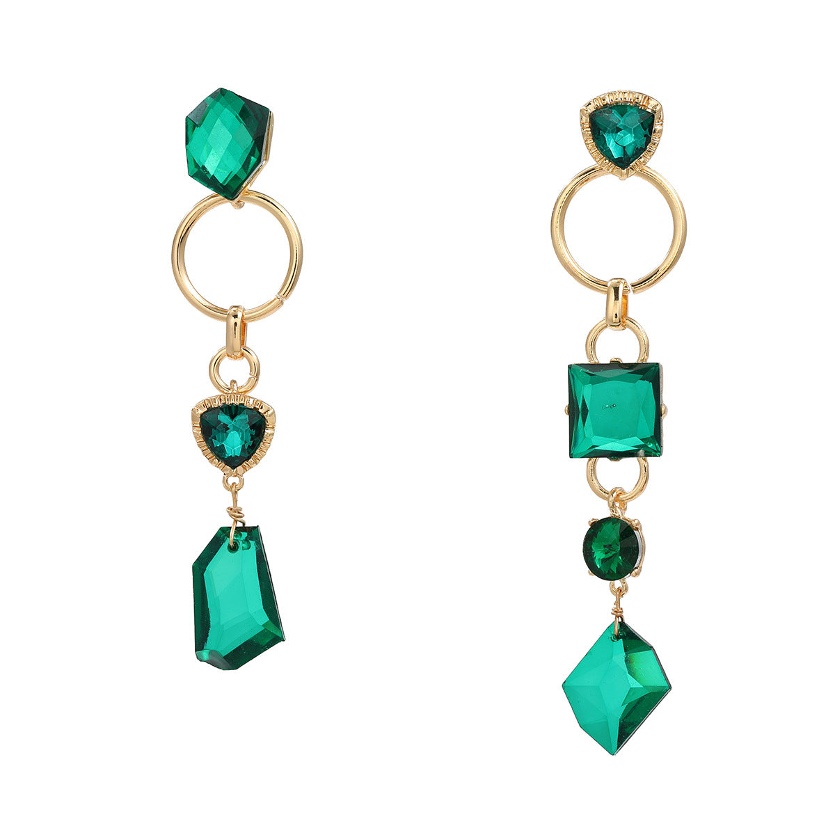 Wholesale multi-layer geometric shape acrylic alloy earrings ACC-ES-JL009