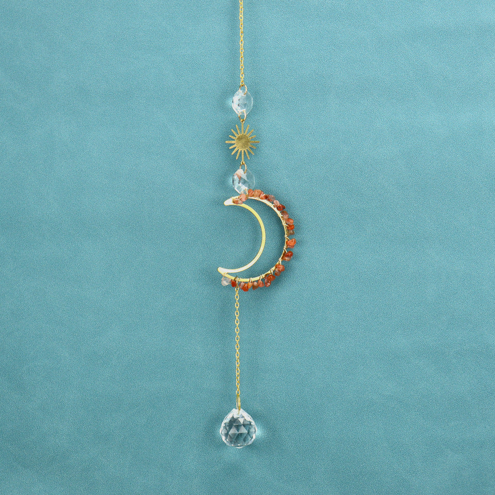 Wholesale  Sun Catcher Moon Sun Crystal Pendant  Wind Chimes