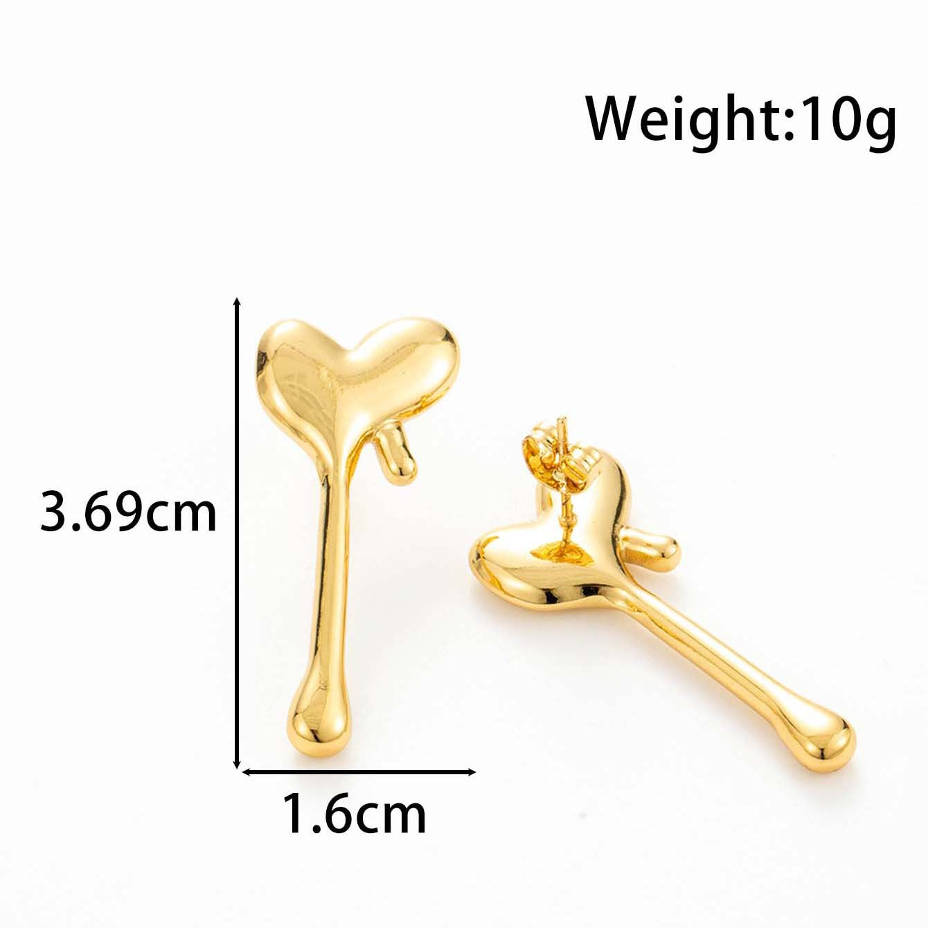 Wholesale  irregular drop-shaped love titanium steel liquid high-grade temperament  light luxury earrings