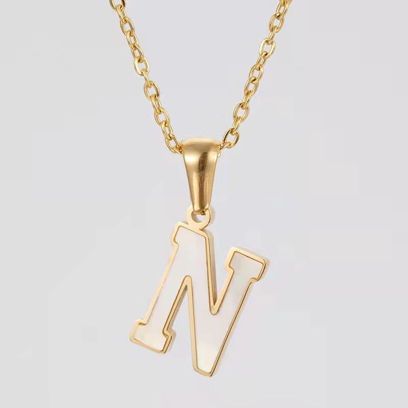 Wholesale Stainless steel letter necklace