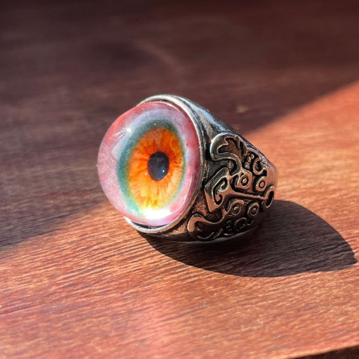 Wholesale Exaggerated Realistic Blood Red Eyeball Open Ring Domineering Retro Curtain Eye Ring