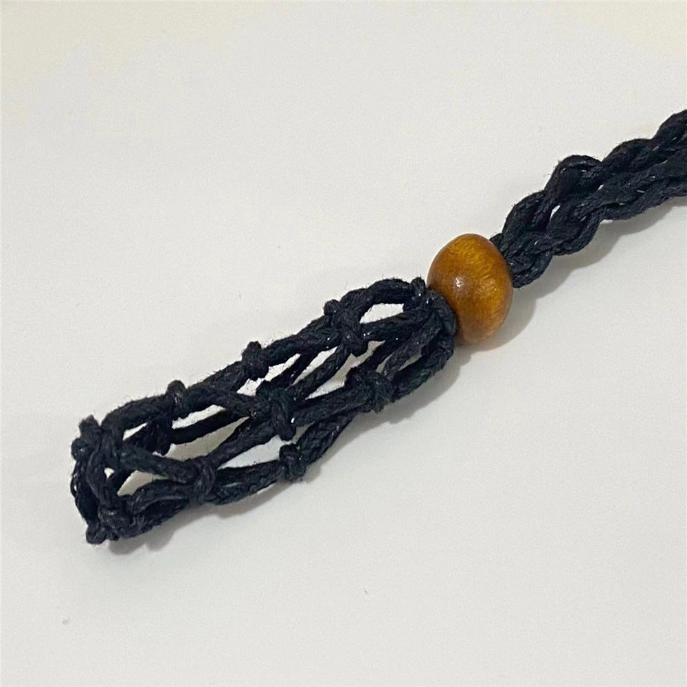 Wholesale Natural Stone Mesh Braided Necklace with Adjustable Vintage Rope ACC-NE-Nius001