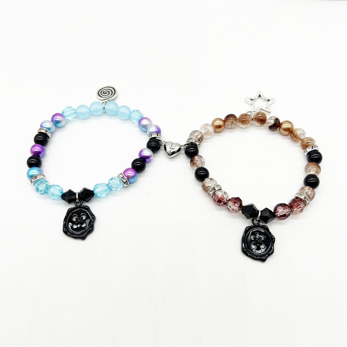 Wholesale Letter Beaded Love Heart Magnetic Elastic Bracelet ACC-BT-Nanh008
