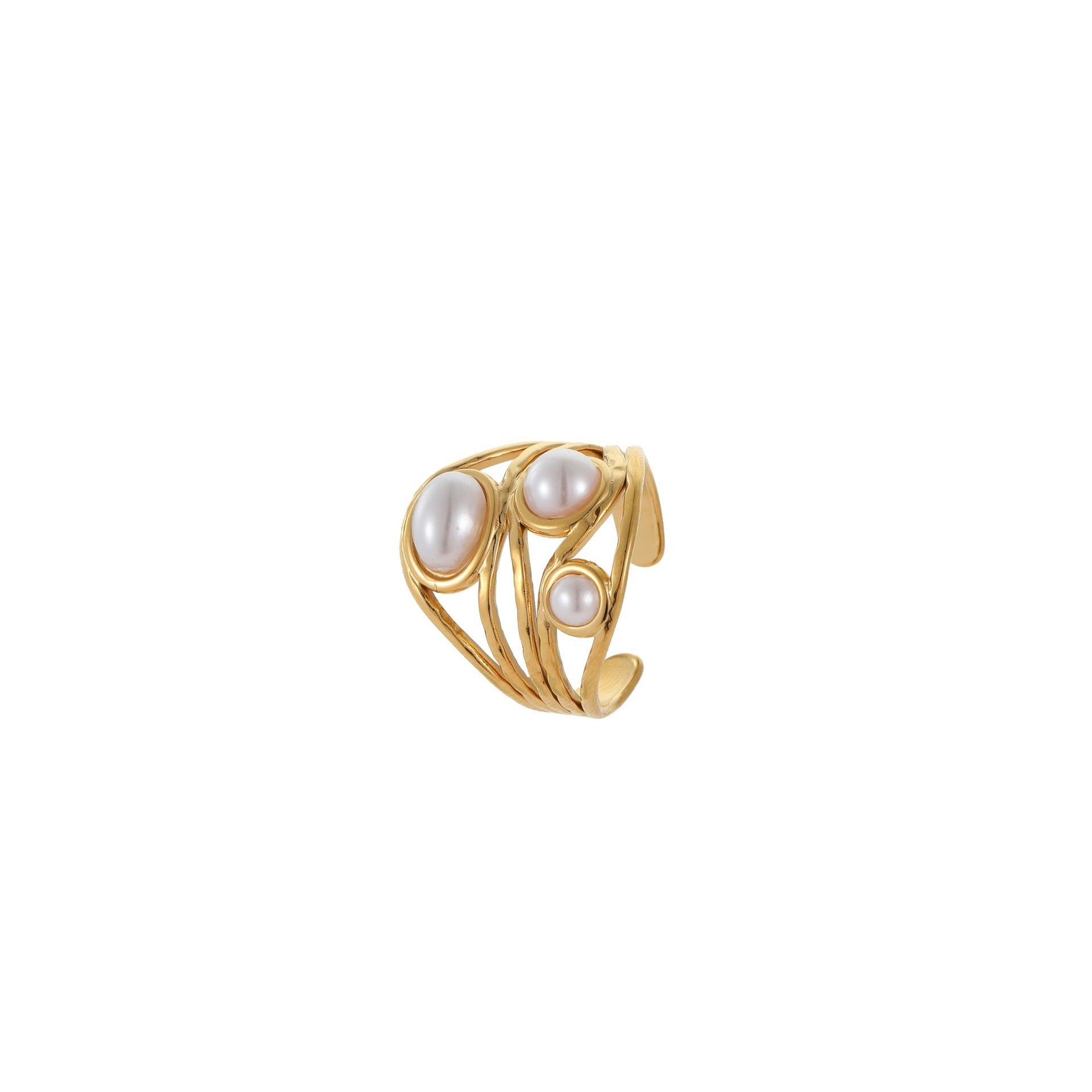 Wholesale Stainless steel 18K gold plated open ring