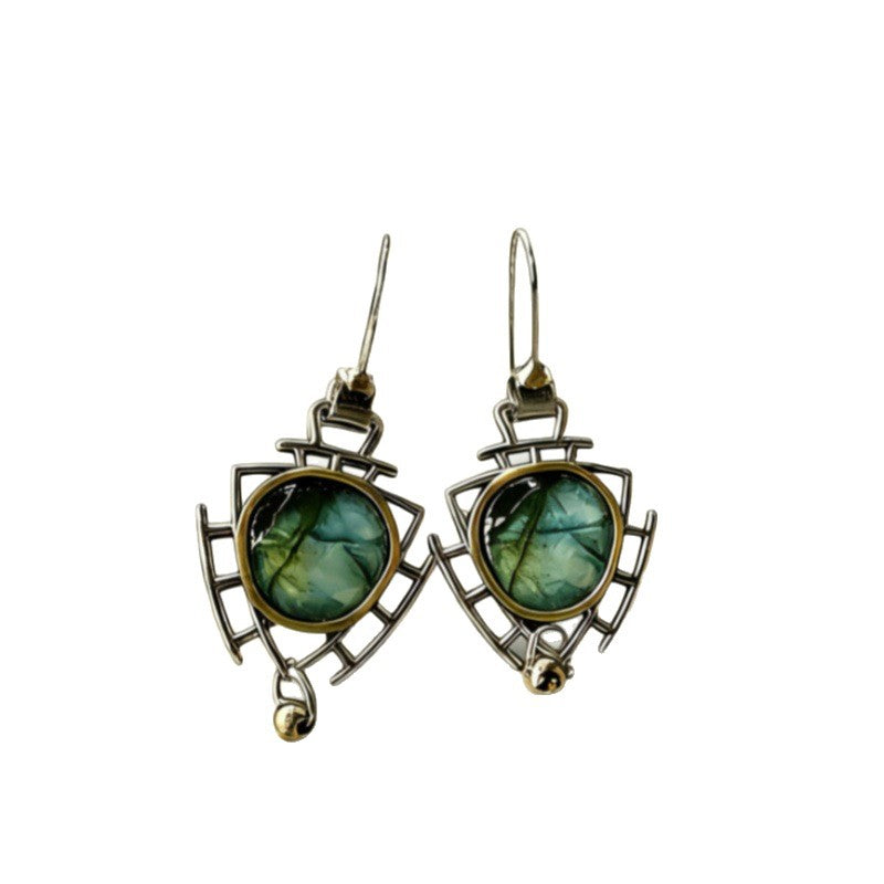 Wholesale Chic Retro Heart Shaped Alloy Earrings For Women Electroplated Geometric Design Party Wear Boutique Resale