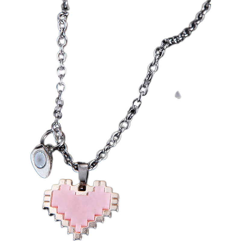 Wholesale Titanium Steel Love Mosaic Magnetic Pendant Valentine's Day  Necklace