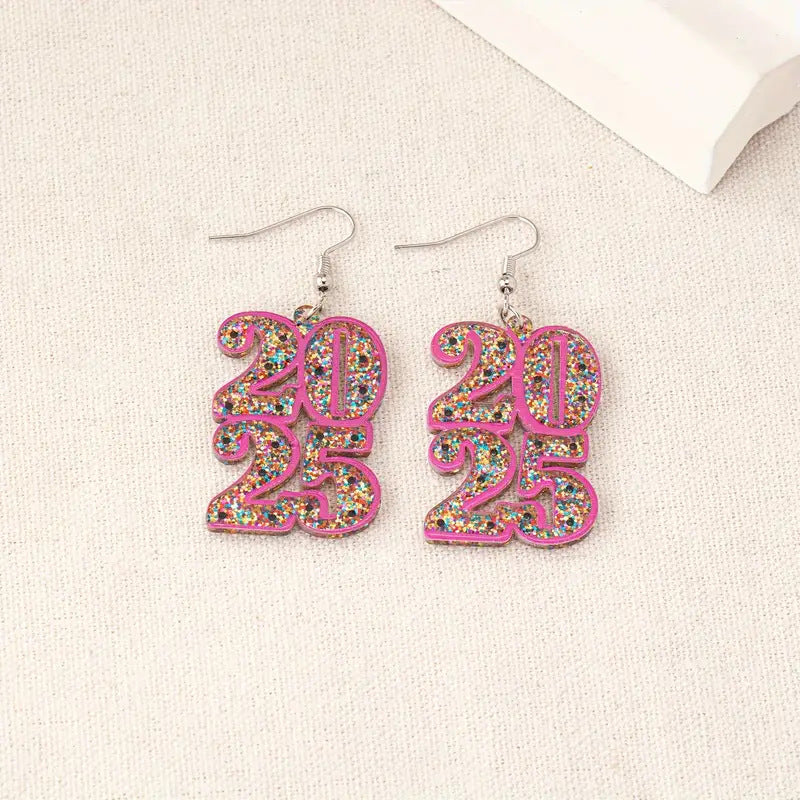 Wholesale Acrylic Number Sparkling Earrings ACC-ES-XiangX001