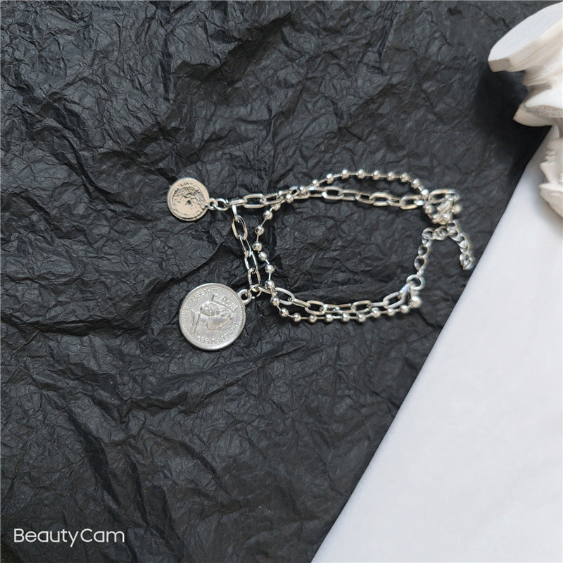 Wholesale Dark Double Layer Distressed Bracelet Layered Bracelet Set ACC-BT-Tongs002