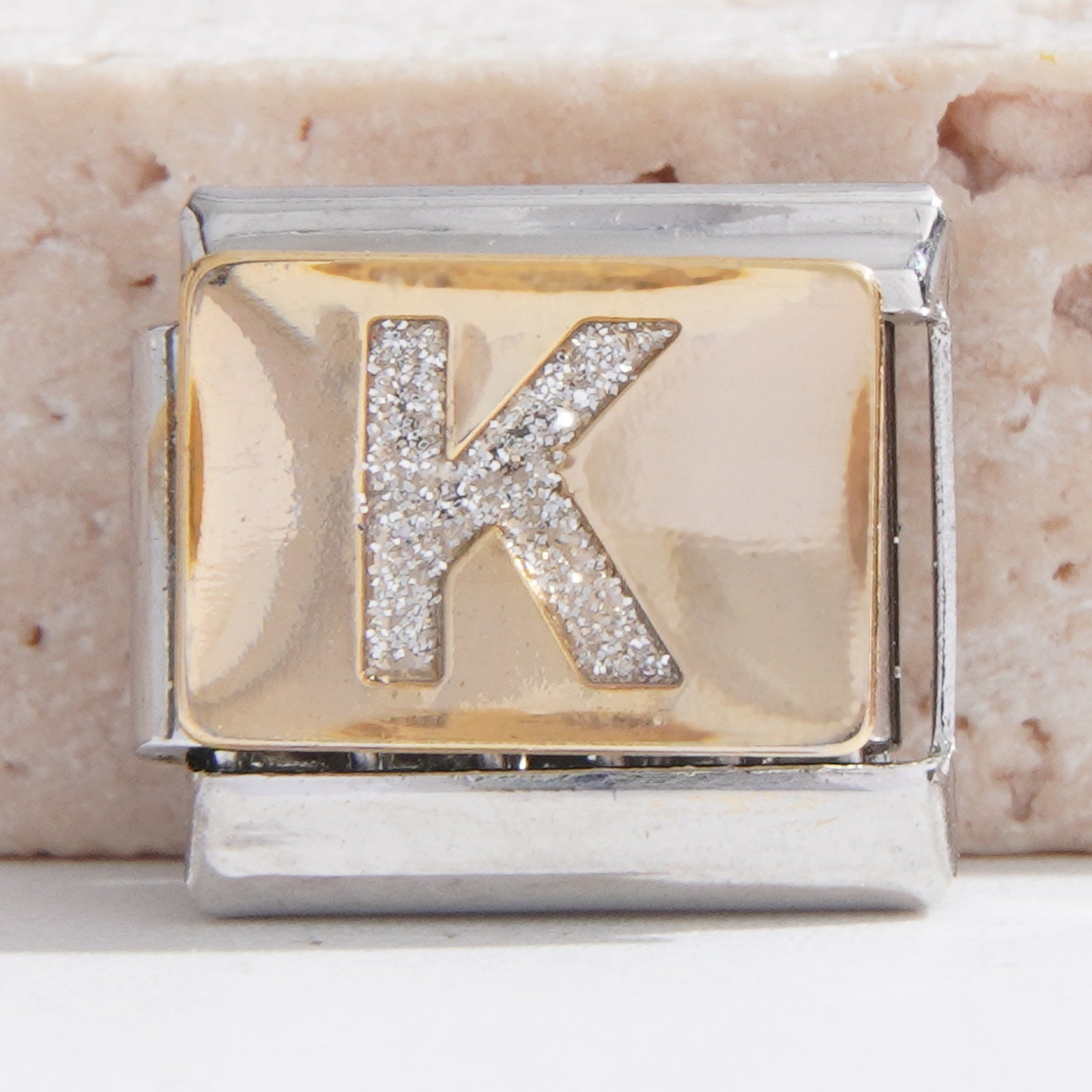 Wholesale Italian Charm Bracelet 9mm DIY rhinestone letter  Creative Stainless Steel Composable Bracelet