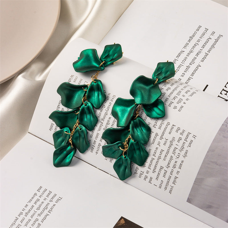 Wholesale Petal Leaf Tassel Earrings