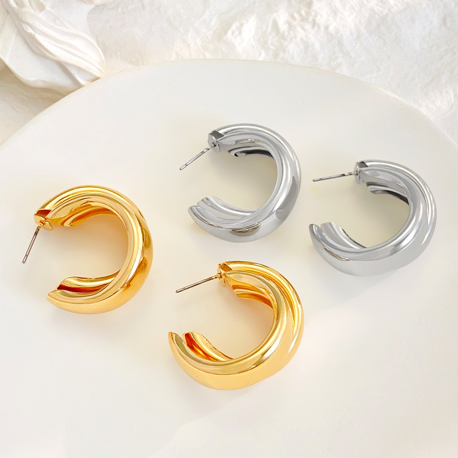 Wholesale Vintage Gold Geometric Circle Earrings ACC-ES-MY030