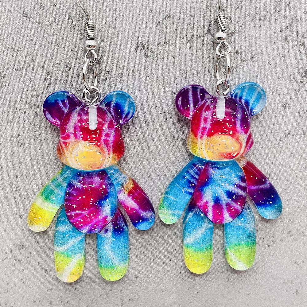 Wholesale 3D Bear Heart Resin Earrings ACC-ES-ChenY091