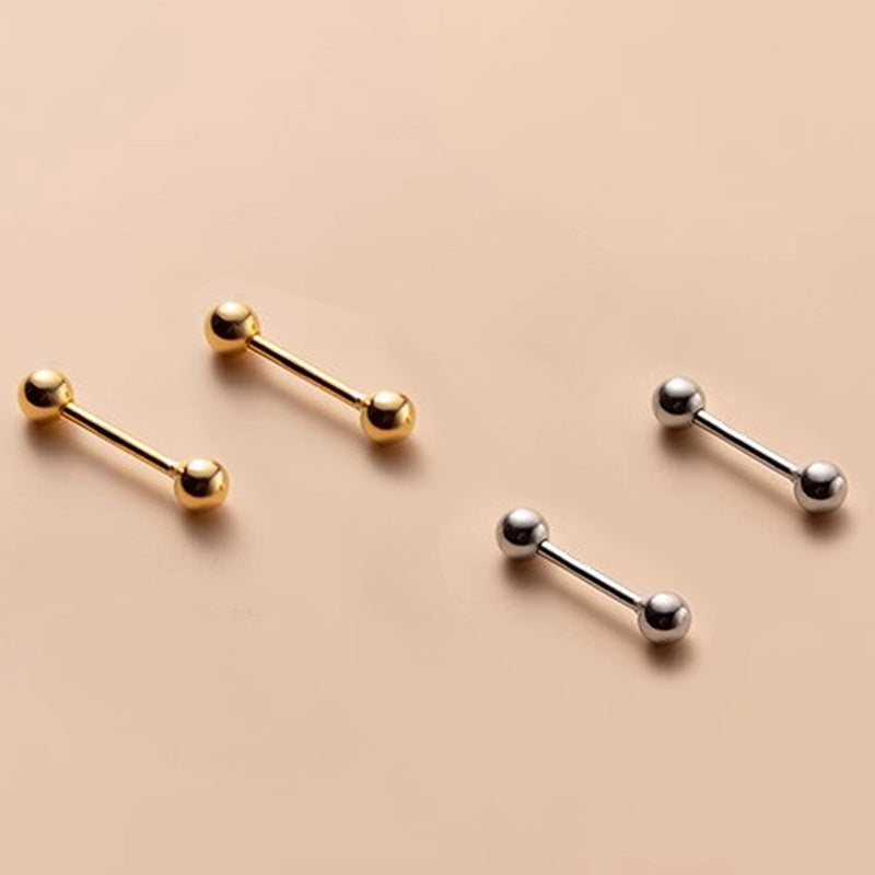 Wholesale Stainless steel  Personalized  Irregular Screw Ball Simple Earrings