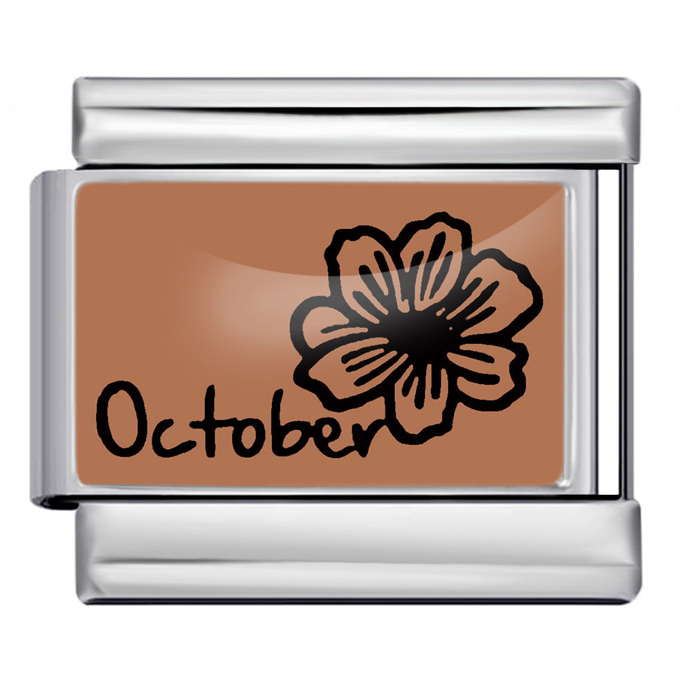 Wholesale  Italian Modular December Floral Series DIY Bracelet