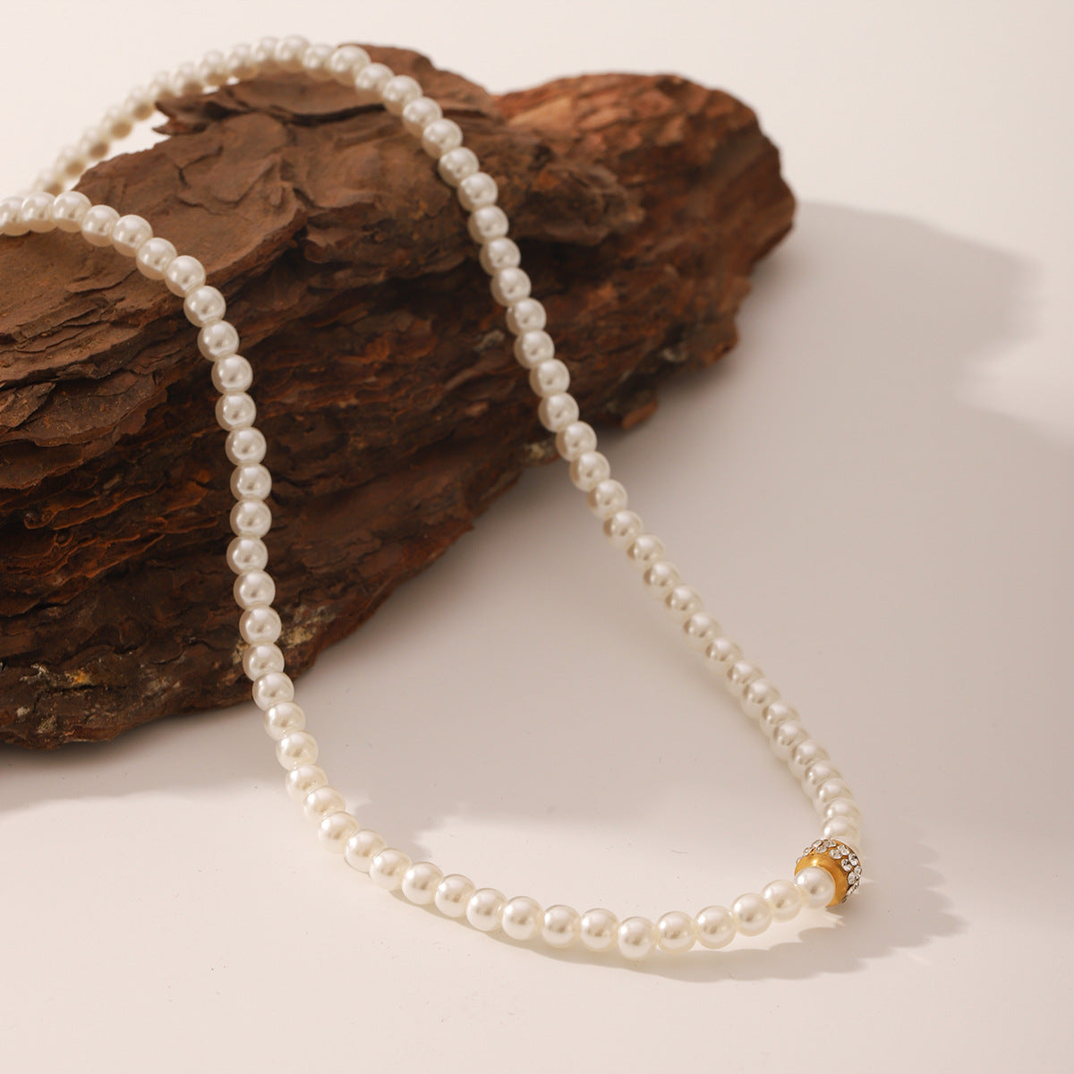 Wholesale  Pearl Necklace Color-free Light Luxury All-match Diamond Collarbone Chain Necklace