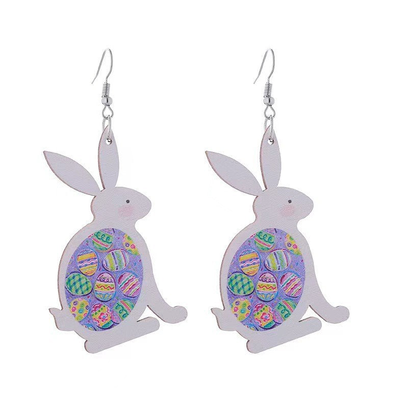 Wholesale Easter Cute Bunny Egg  Acrylic Earrings