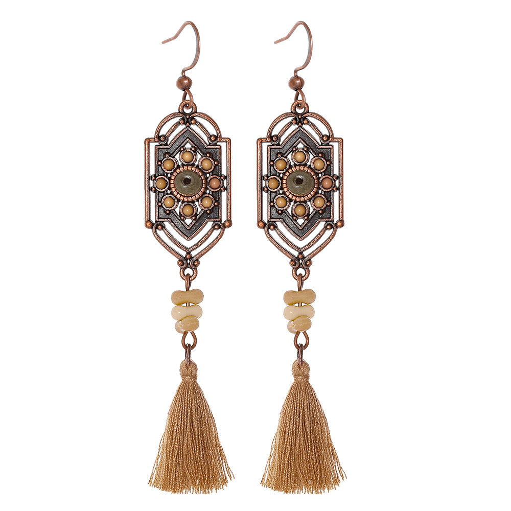 Wholesale Bohemian Geometric Tassel Earrings Set Trendy Jewelry Accessory for Gift