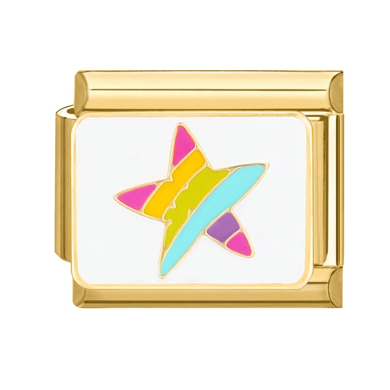 Wholesale Italian Charm Bracelet 9mm DIY Splicing Removable Gold Base Color Series Stainless Steel Composable Bracelet