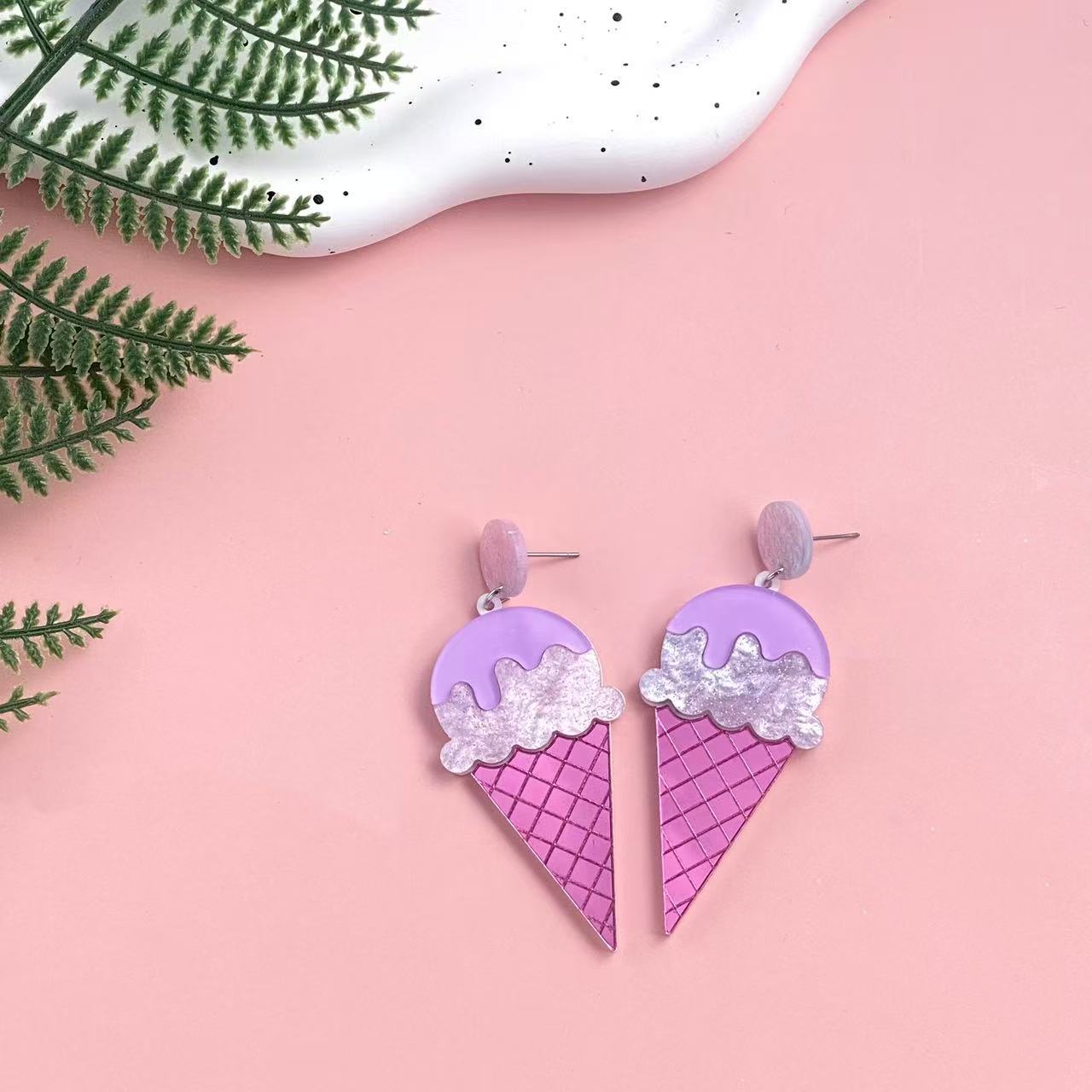 Wholesale  acrylic ice cream popsicle long earrings
