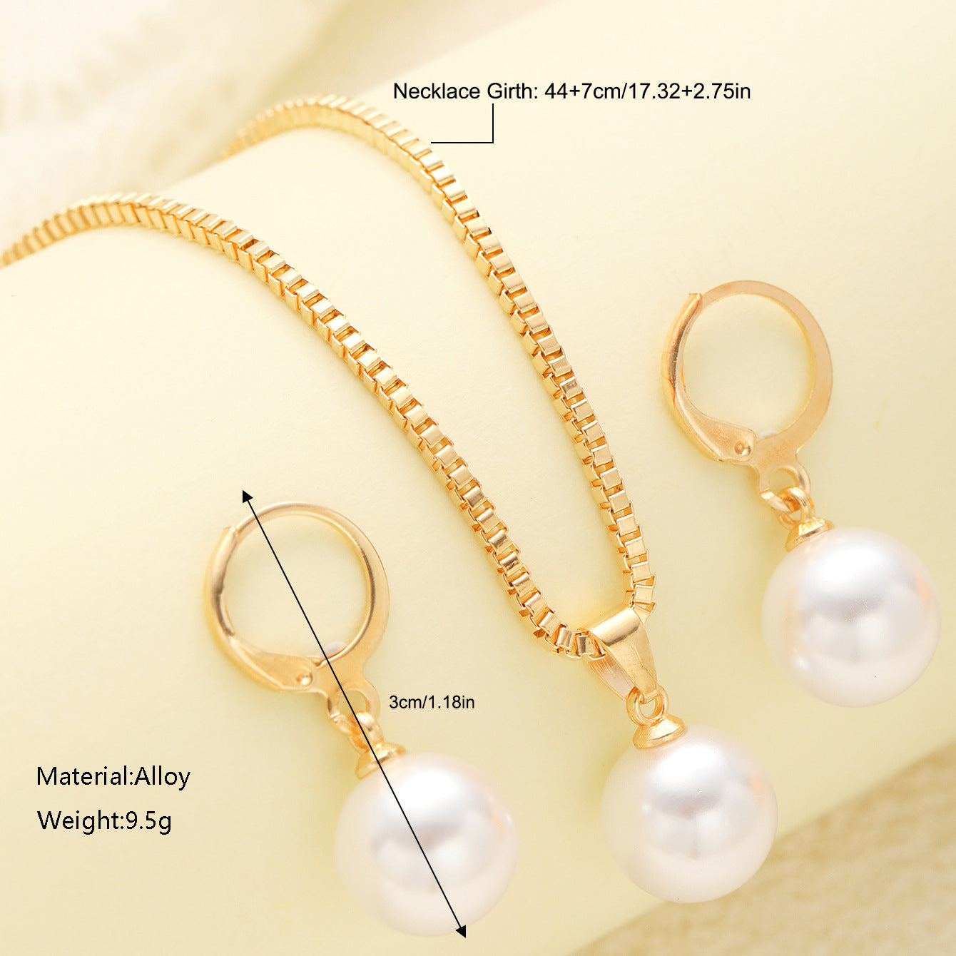 Wholesale  Alloy Light Luxury Pearl Necklace Earrings