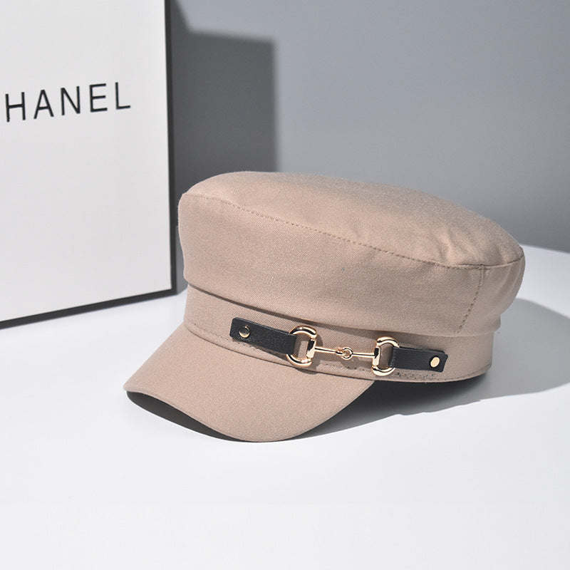 Wholesale Chic Casual Beret Hat Black Flat Top Cap With Curved Brim Breathable Everyday Fashion Accessory