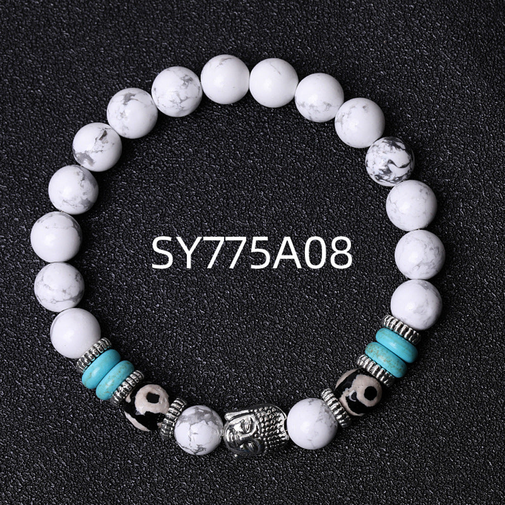 Wholesale Buddha Head Volcanic Stone Tiger Eye Stone Handmade Beaded Bracelet Miyuki Hand Made ACC-BT-ZhongH021