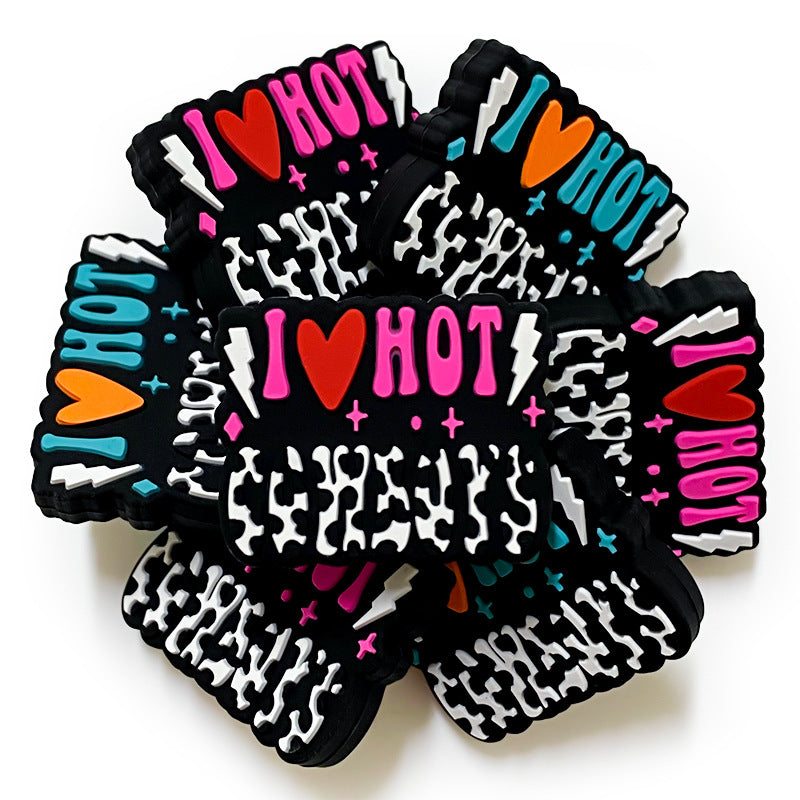 Wholesale 10pcs Cow Pattern Letters Focal Beads DIY Bead Pen Accessories ACC-BDS-WDX199