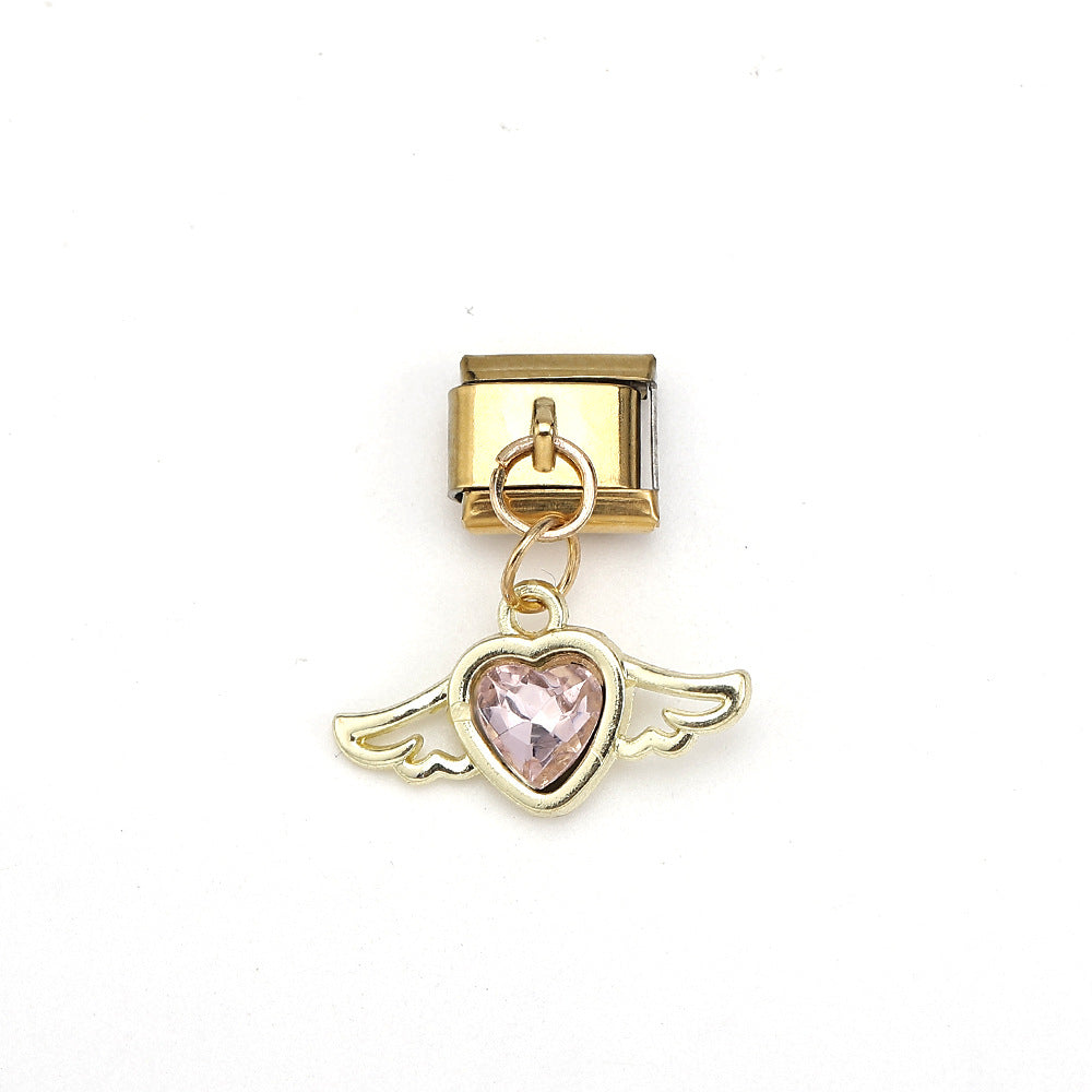 Wholesale Italian Charm Bracelet 9mm DIY Splicing Cute Love Stainless Steel Composable Bracelet