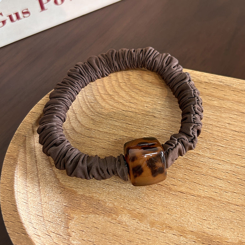 Wholesale small rubber band brown scrunchies