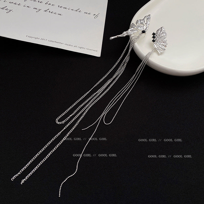 Wholesale 925 Silver Needle Asymmetric Butterfly Earrings