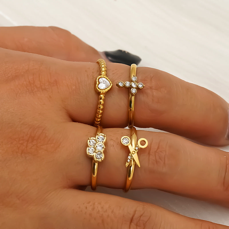 Wholesale Geometric Open Ring,  Trendy Stainless Steel Fashion Jewelry Accessory for Women,  Boutique Gift