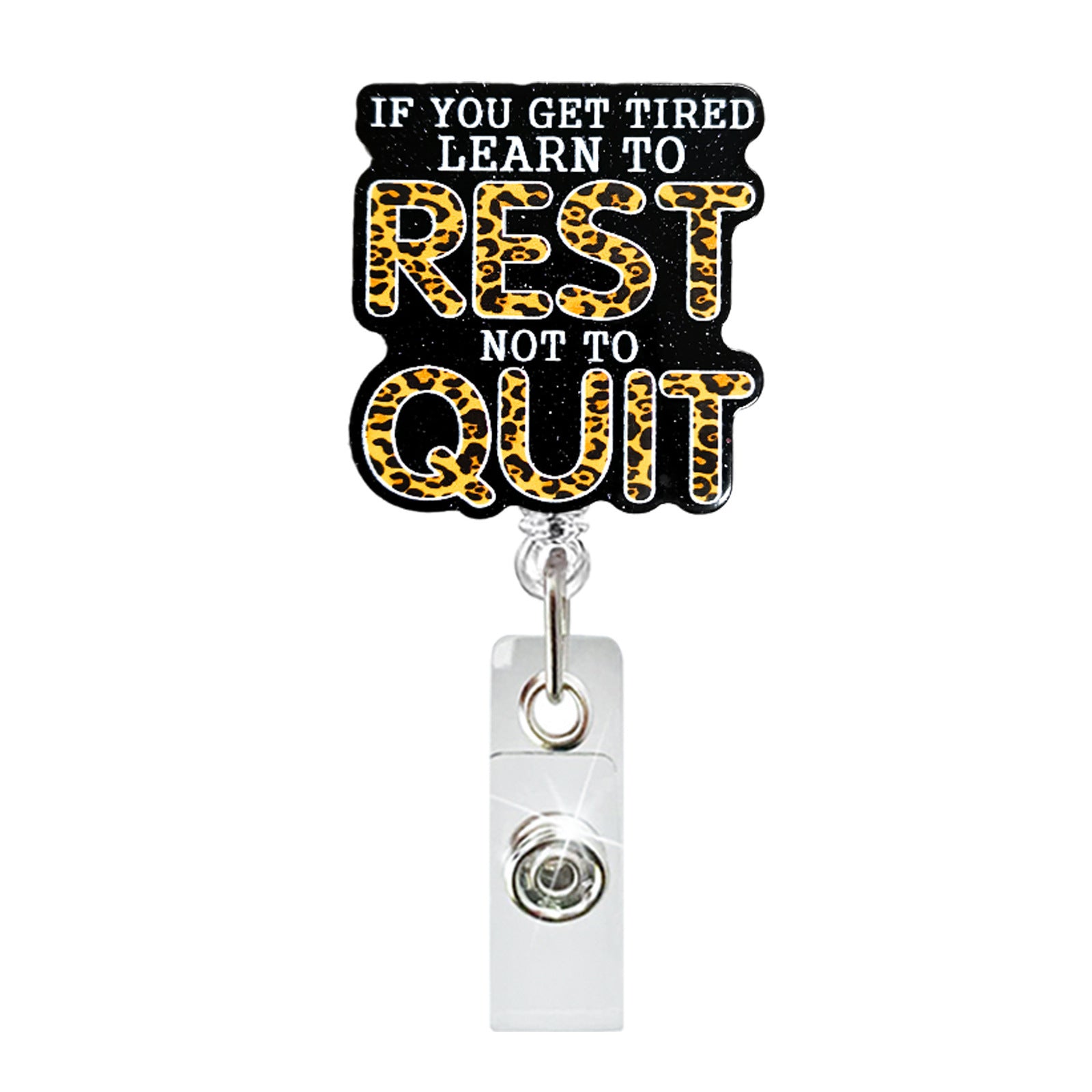 Wholesale Glitter Skeleton Finger Acrylic Badge Scroll Retractable Keychain Badge Reels ACC-KC-ChiHai013