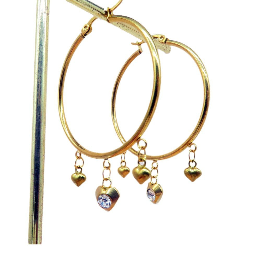 Wholesale Vintage Love Heart Hoop Earrings Necklace Set