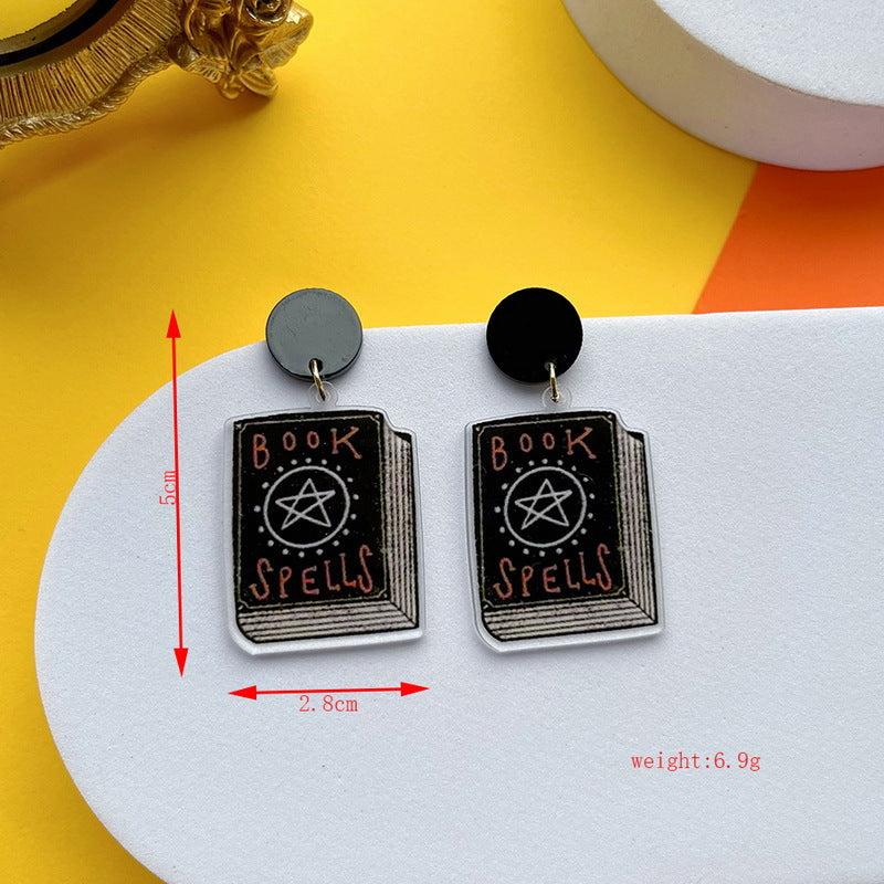 Wholesale Halloween Funny Horror Skull Ghost Acrylic Earrings ACC-ES-YingHao002