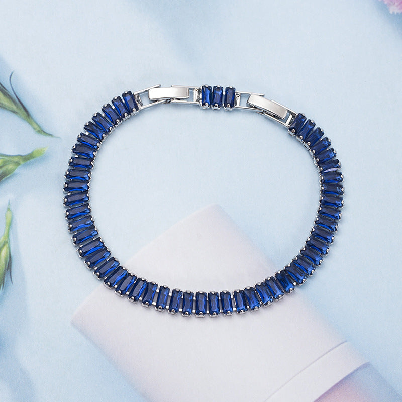 Wholesale Colorful Zircon Full Diamond Claw Chain Colorful Rice Beads Bracelet ACC-BT-Jiay003