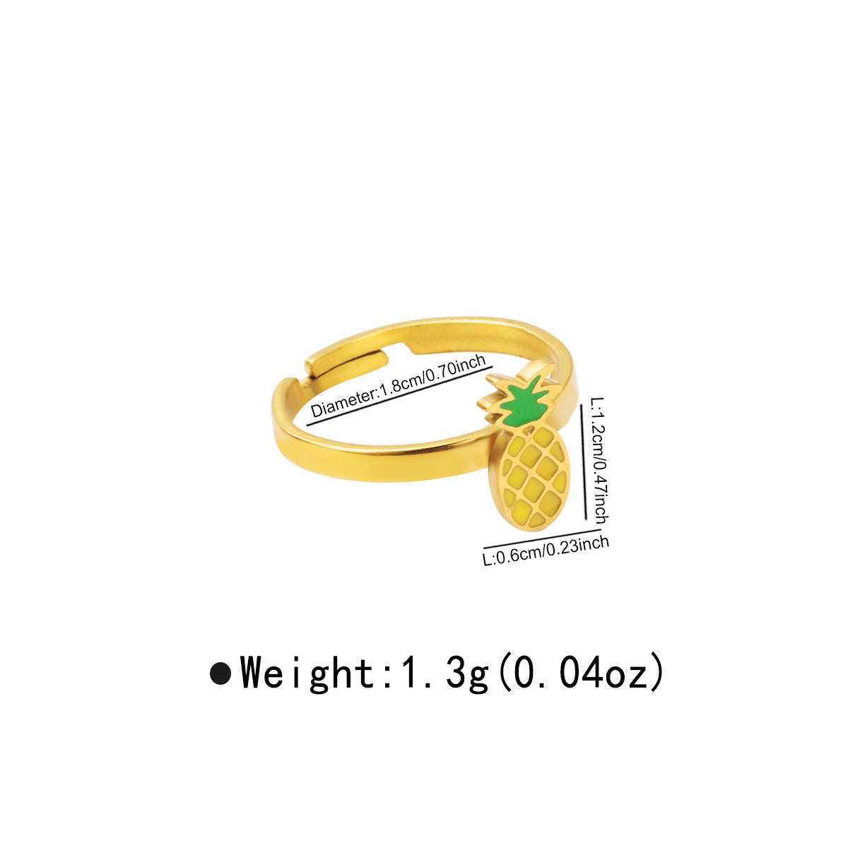 Wholesale stainless steel drop oil fruit series color ring