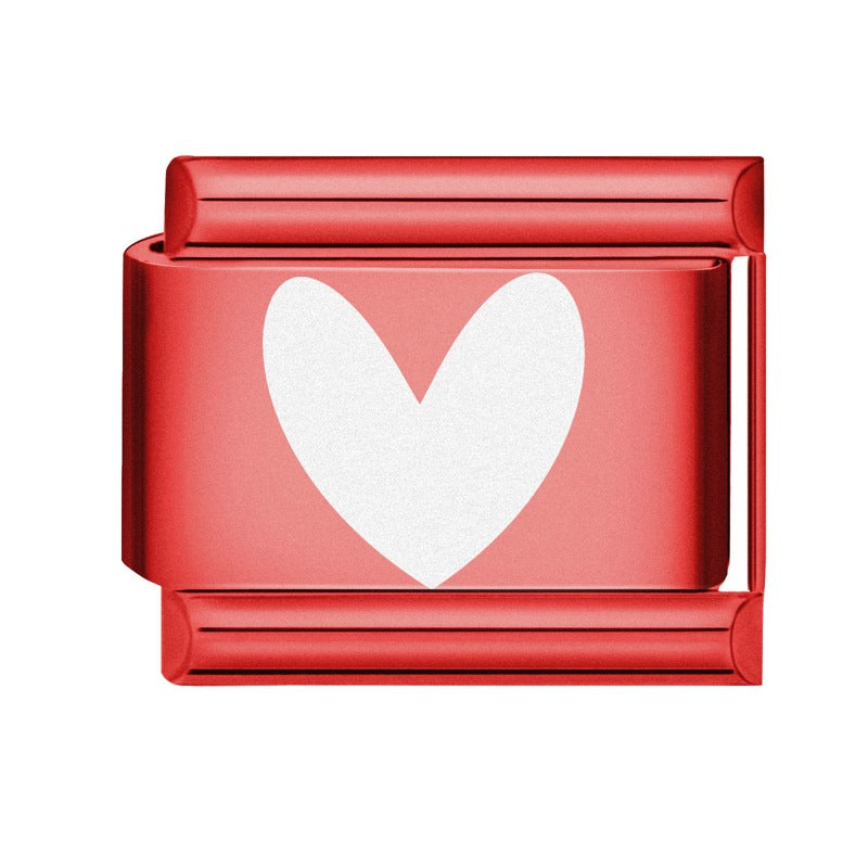 Wholesale Italian Charm Bracelet 9mm DIY Splicing Red Background Stainless Steel Composable Bracelet