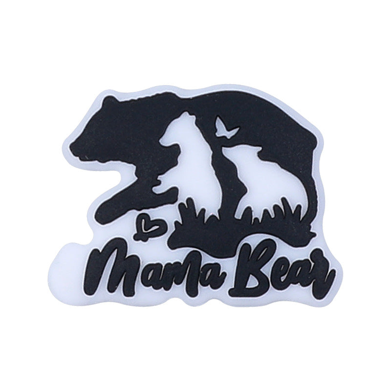 Wholesale 20pcs MOM Cow Dog Silicone Beads Focal Beads ACC-BDS-HCX006