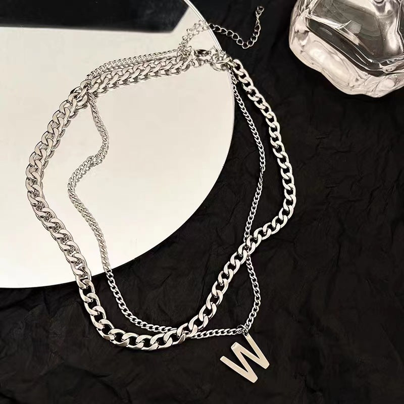 Wholesale Fashionable Face Titanium Steel Multi Layer Chain Necklace For Children And Adults Boutique Resale