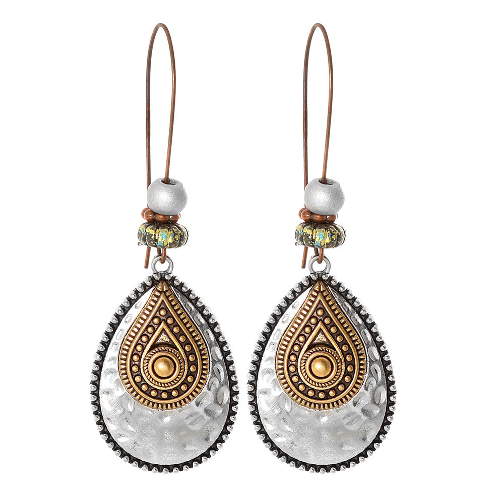 Wholesale Bohemian Geometric Tassel Earrings Set - Zinc Alloy Hollow Cloisonné - Fashion Accessory for Gift or Resale