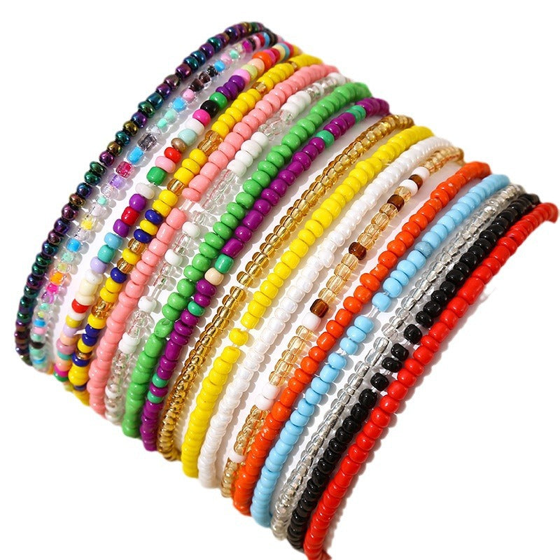 Wholesale Boho Style Glass Bead Bracelet Anklet Unisex Jewelry Accessory for Everyday Wear