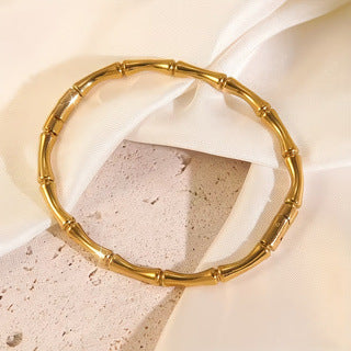 Bracciale in smalto colorato in acciaio inossidabile con giunture di bambù all'ingrosso
