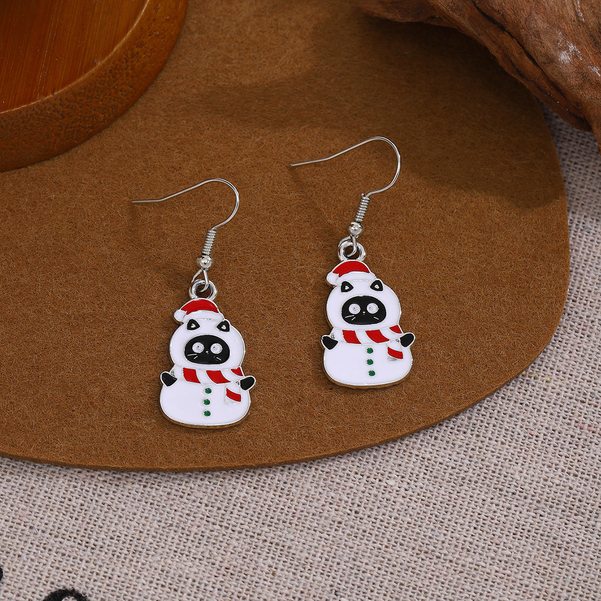 Wholesale Christmas Oil Drop Santa Claus Snowman Earrings ACC-ES-ZhuiWo004
