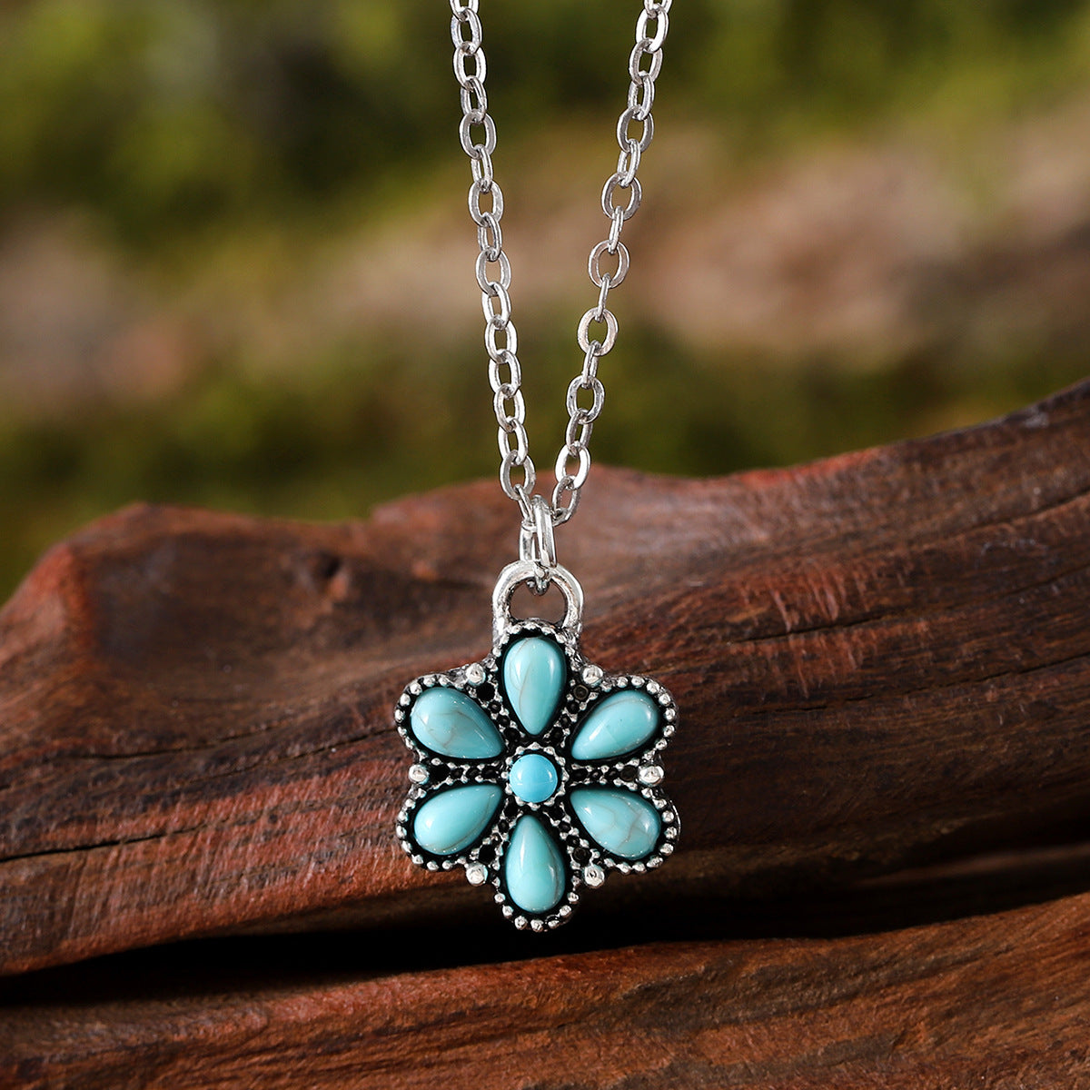 Wholesale Ethnic Mosaic Oval Turquoise Earrings Necklace