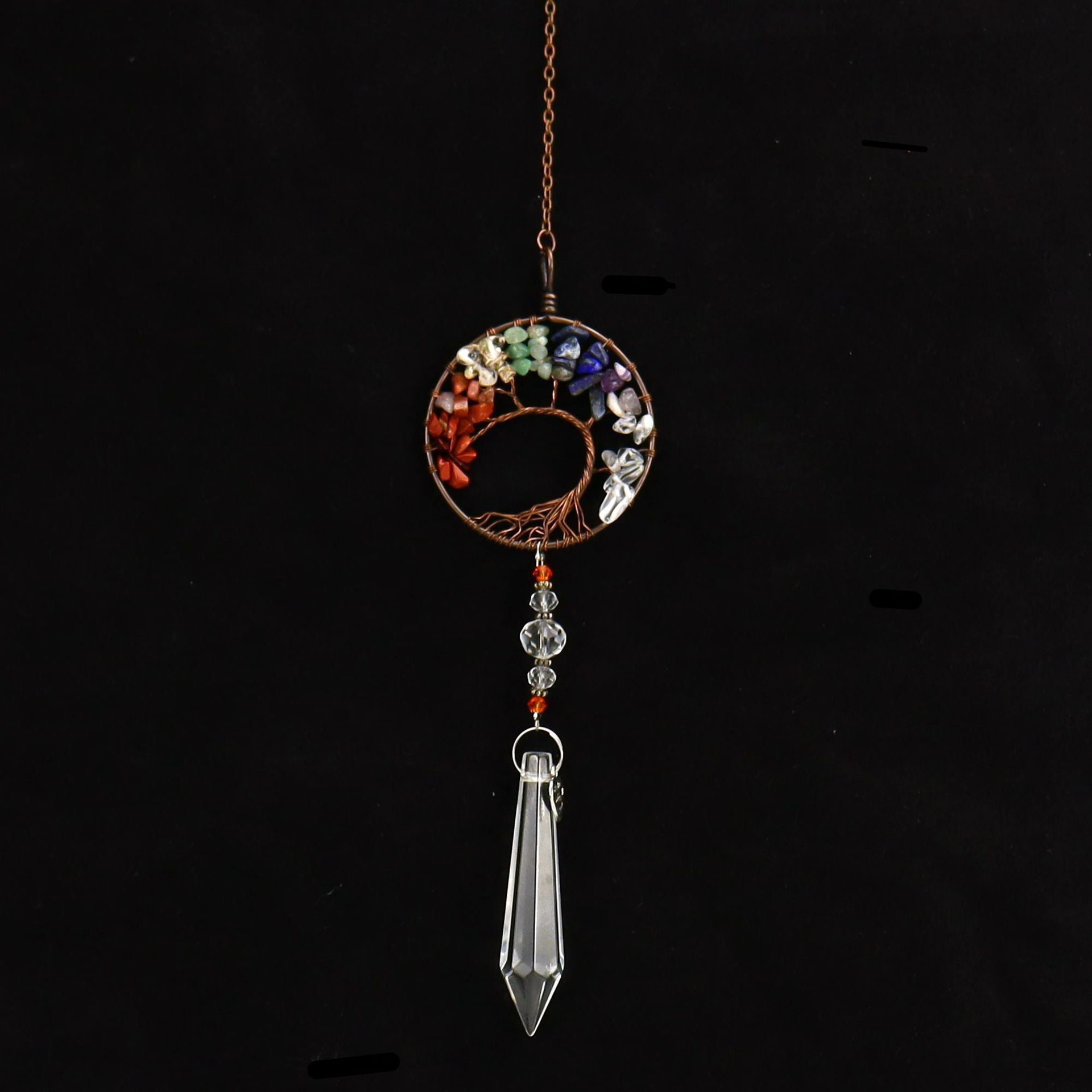 Wholesale  Natural Gravel Tree of Life Crystal Pendant Wind Chimes