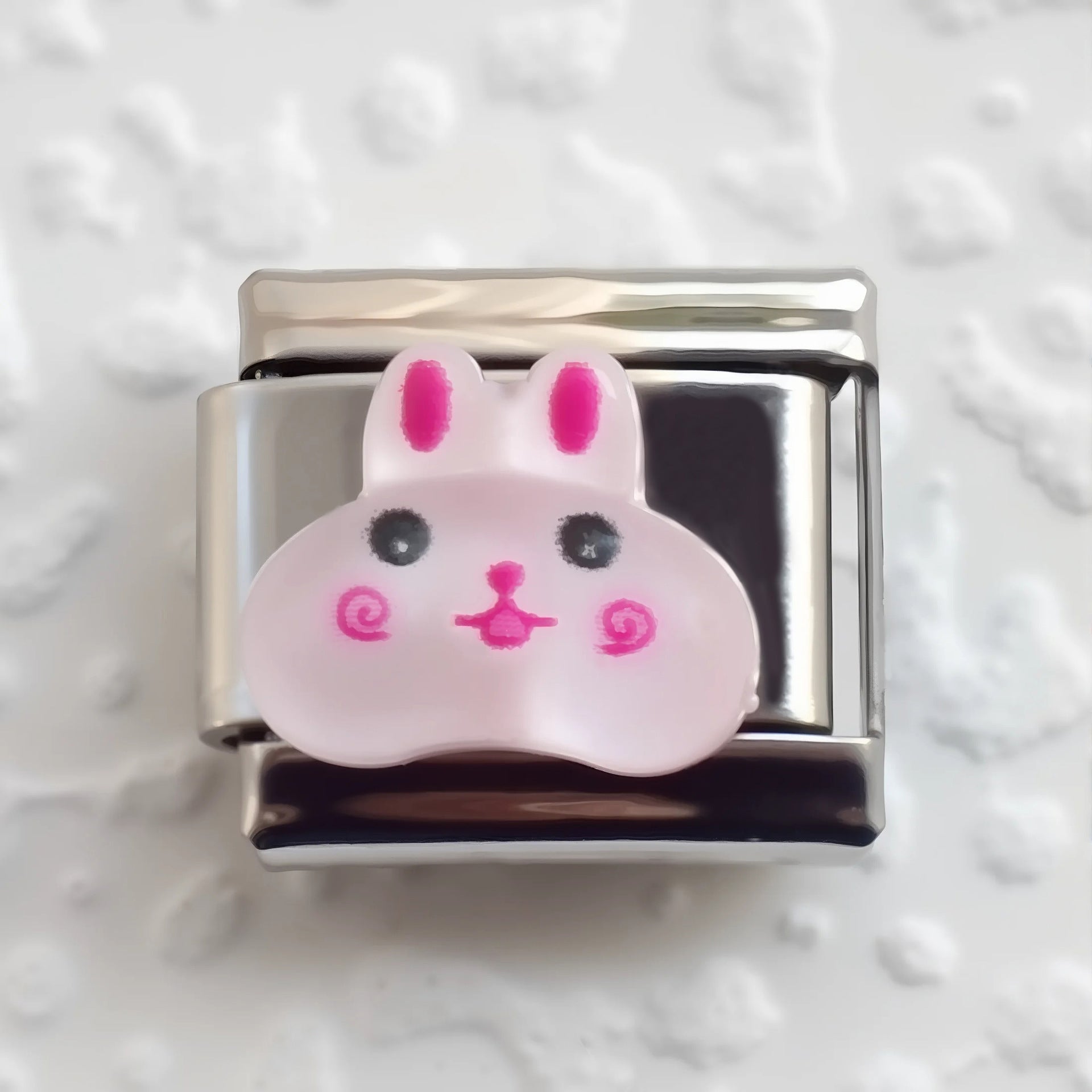 Wholesale 5pcs Italian Charm Bracelet 9mm DIY Splicing Easter Egg Rabbit Stainless Steel Composable Bracelet